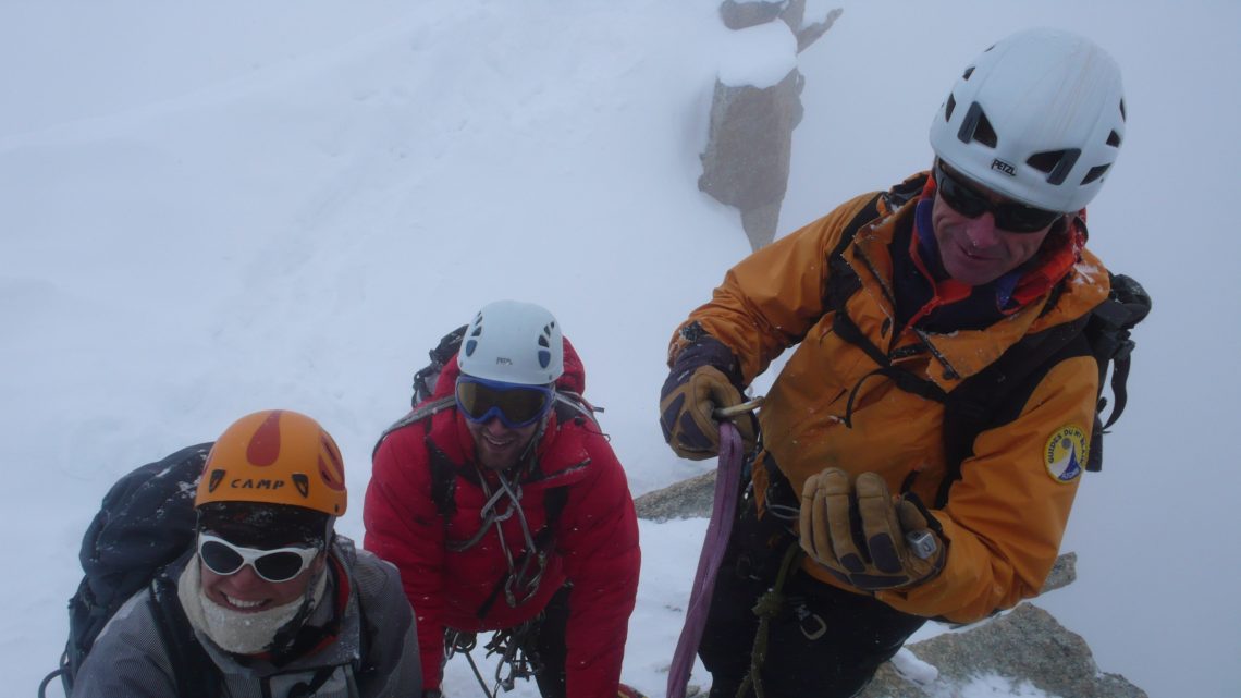 Group on the Cosmiques Arete, Chamonix