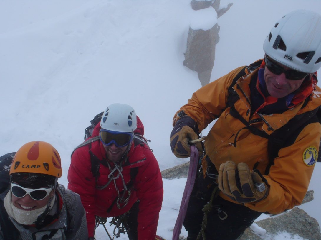 Group on the Cosmiques Arete, Chamonix