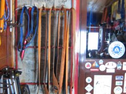 Drying gear in the hut